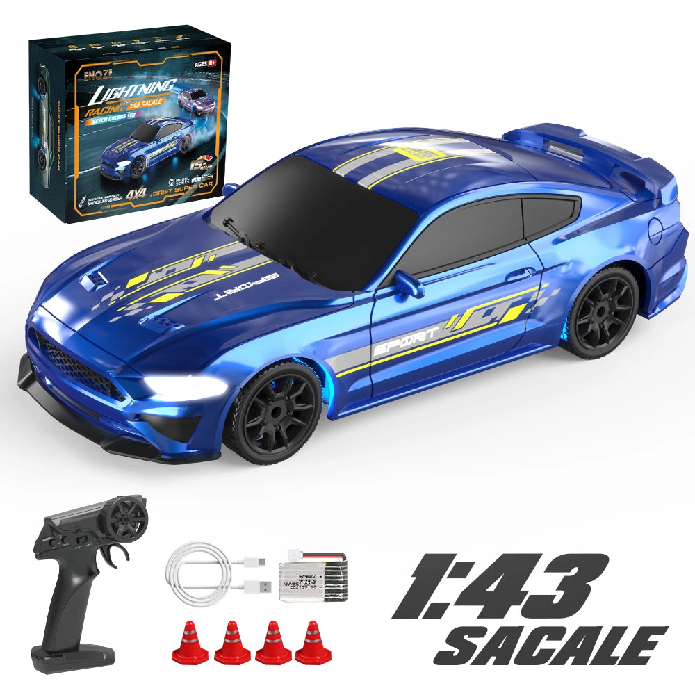 ENOZE RC Drift King: 1:43 Scale 4WD Fun with LEDs and USB Charge—Get Sliding!